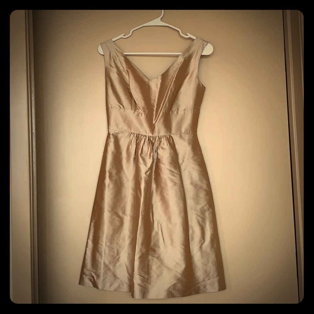 Gold Shantung Cocktail Dress